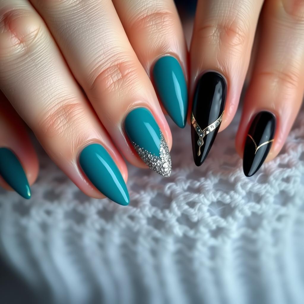 15 unhas decoradas com cores escuras para usar até o fim de 2024