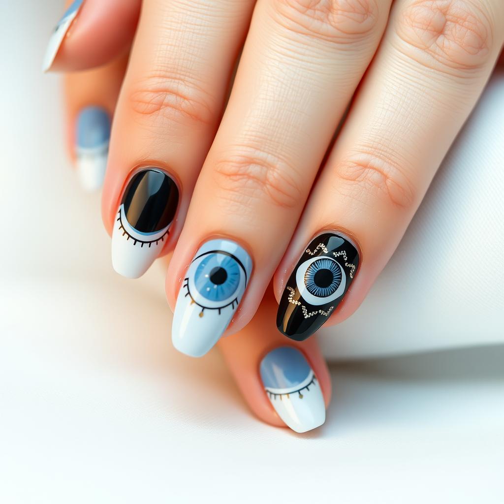 Unhas decoradas com olho grego: 30 ideias para você se inpirar