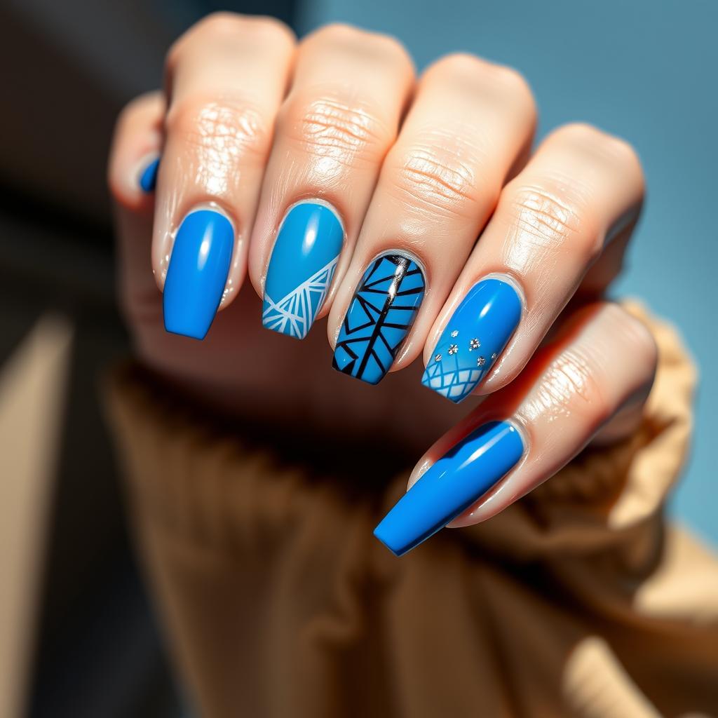 Unhas decoradas com esmalte azul: 36 ideias lindas e diferentes