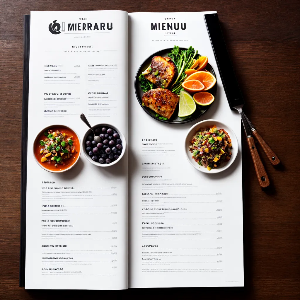 Visual Menu Layout Gastronomia Visual: Design de Menus para Restaurantes