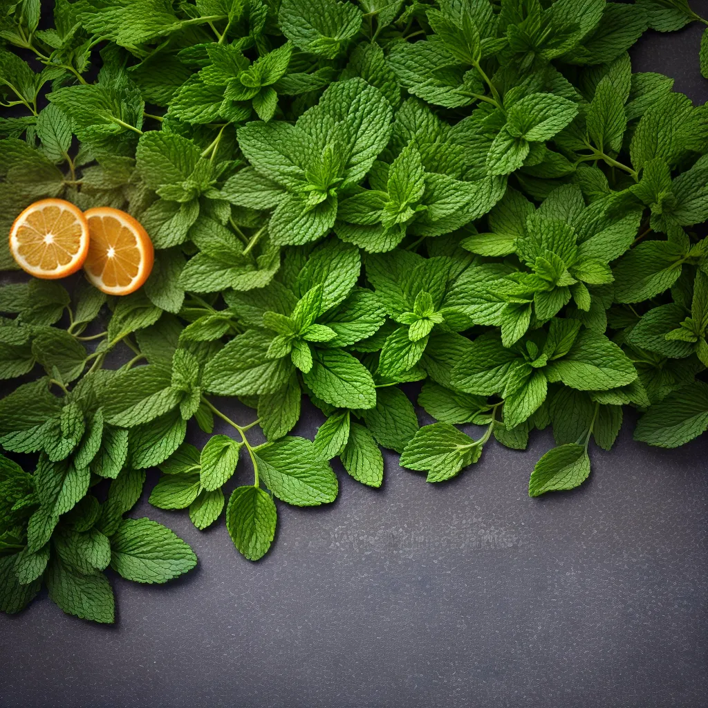 cha verde laranja hortela