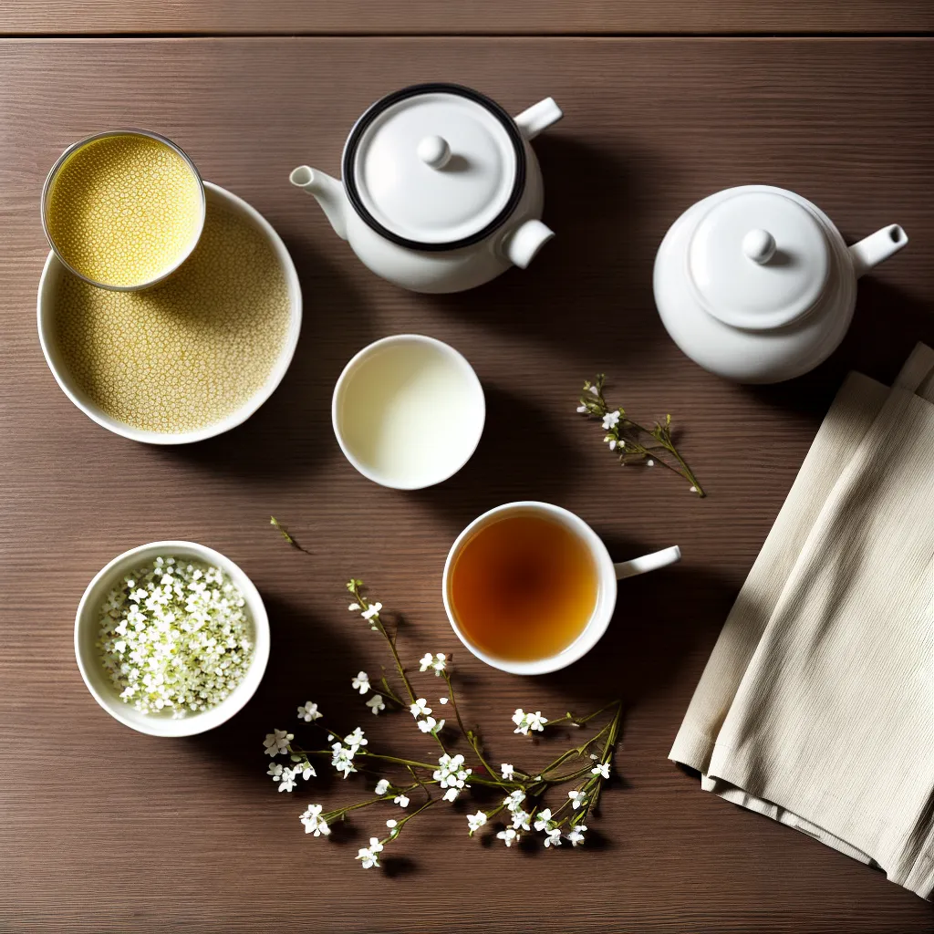 cha jasmim xicara teapot madeira