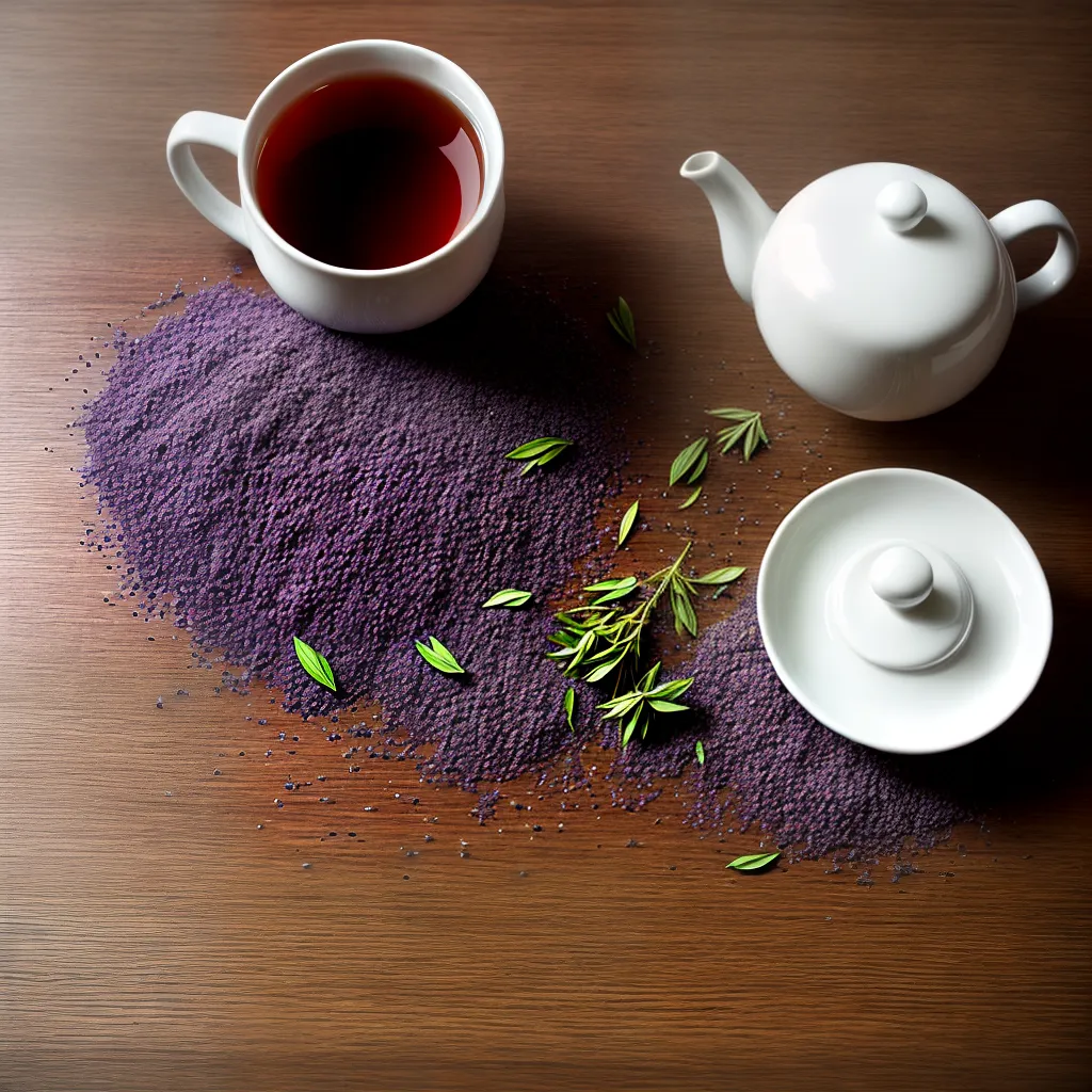 cha lavanda xicara bule folhas cha lavanda xicara bule folhas