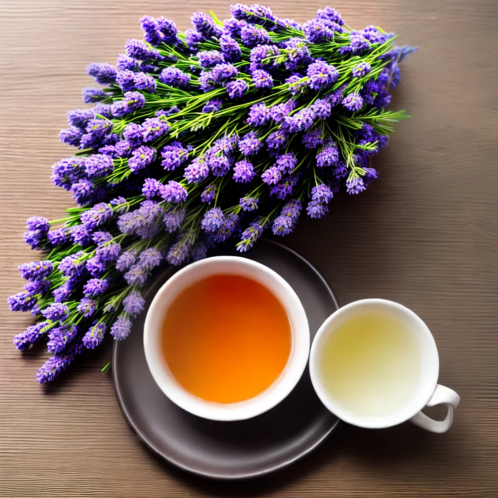 cha lavanda folhas flores