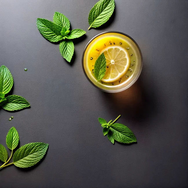 cha chia refrescante folhas menta cha chia refrescante folhas menta