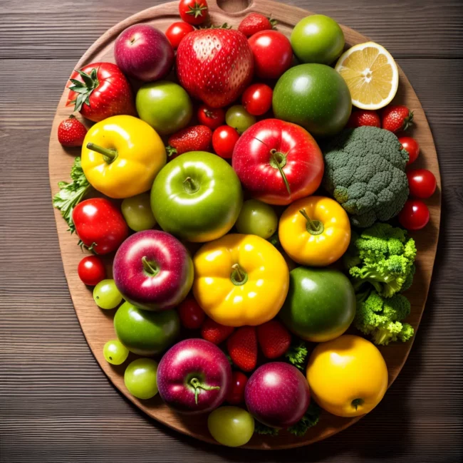 alimentos organicos coloridos mesa madeira
