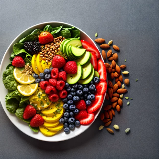 prato colorido alimentos saudaveis bem estar