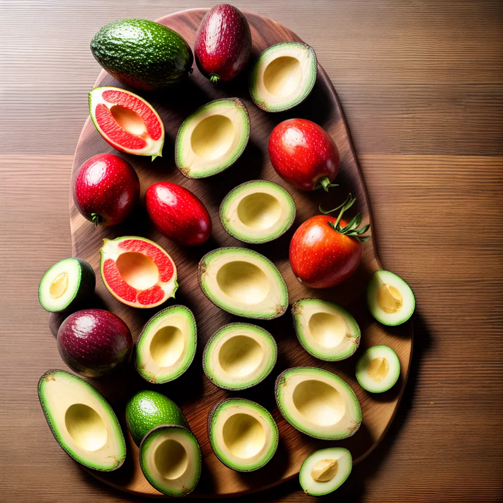 avocado fatiado frutas legumes coloridos
