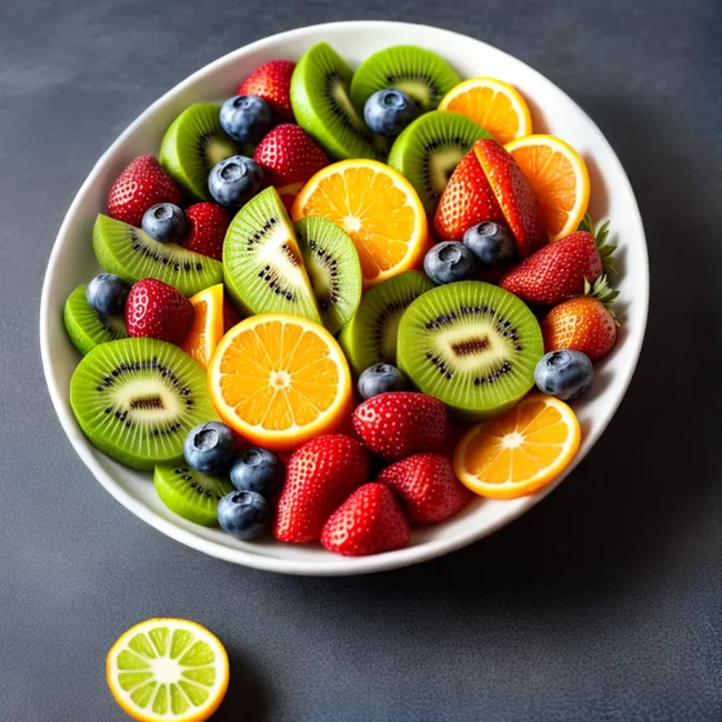 tigela frutas coloridas kiwi morango tigela frutas coloridas kiwi morango