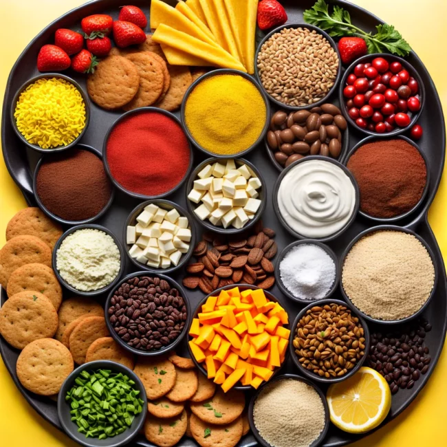prato colorido alimentos processados