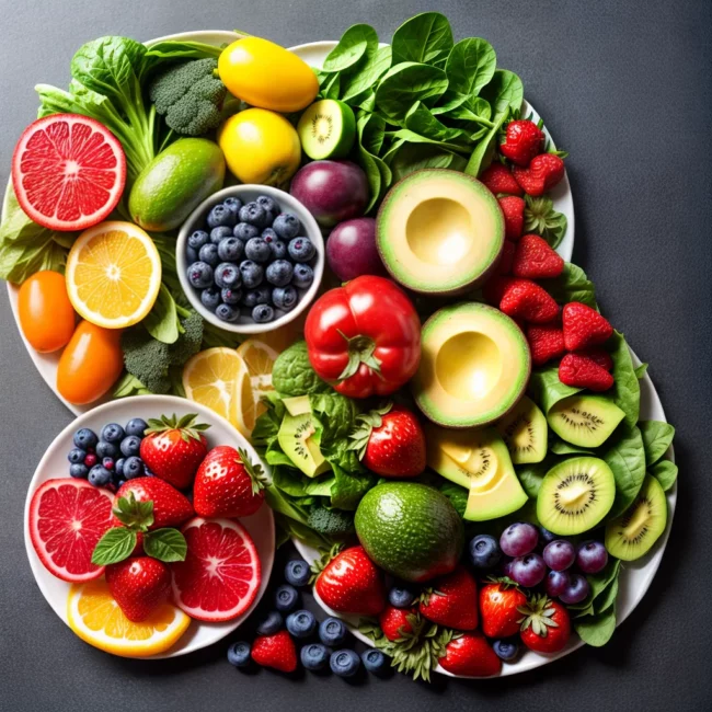 prato colorido frutas verduras dieta zona