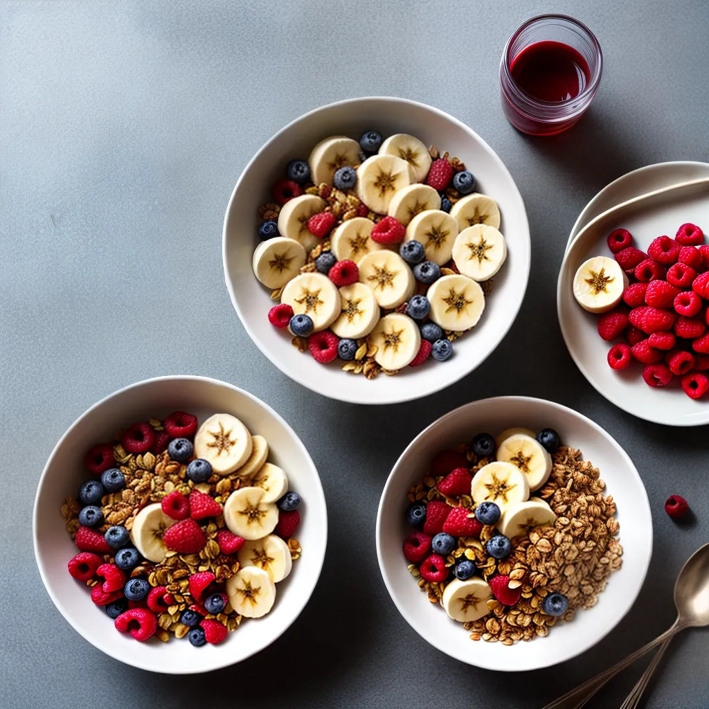 tigela frutas granola smoothie banana tigela frutas granola smoothie banana