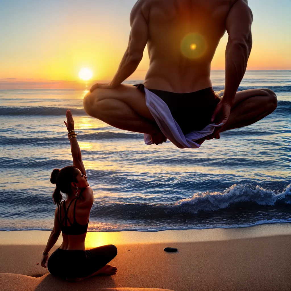 yoga praia amanhecer equilibrio ayurveda