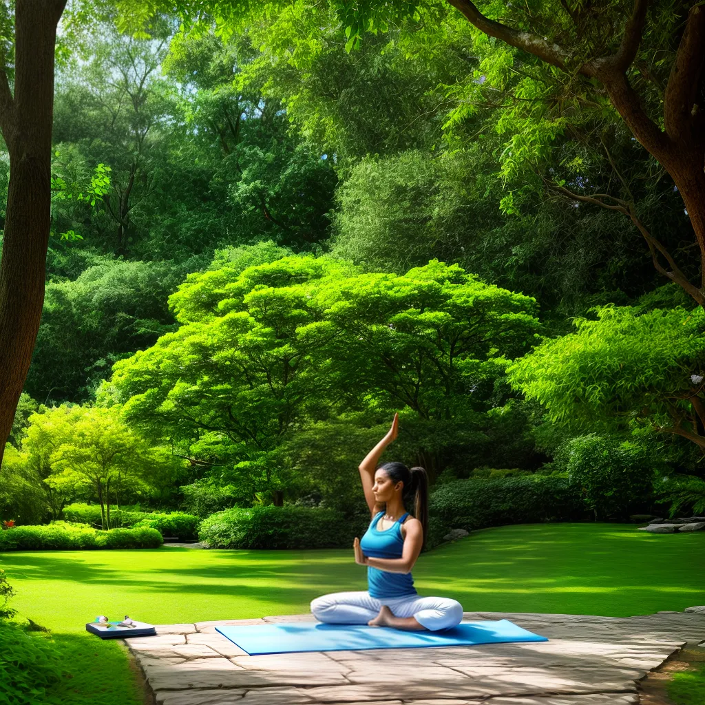 mulher yoga jardim fertilidade