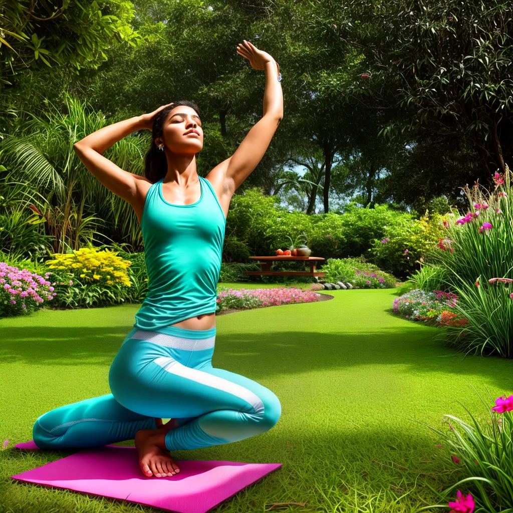 mulher yoga jardim natureza ayurveda mulher yoga jardim natureza ayurveda