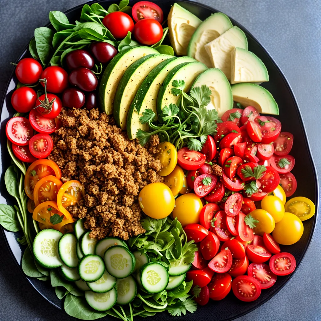 prato vegetariano colorido salada hummus