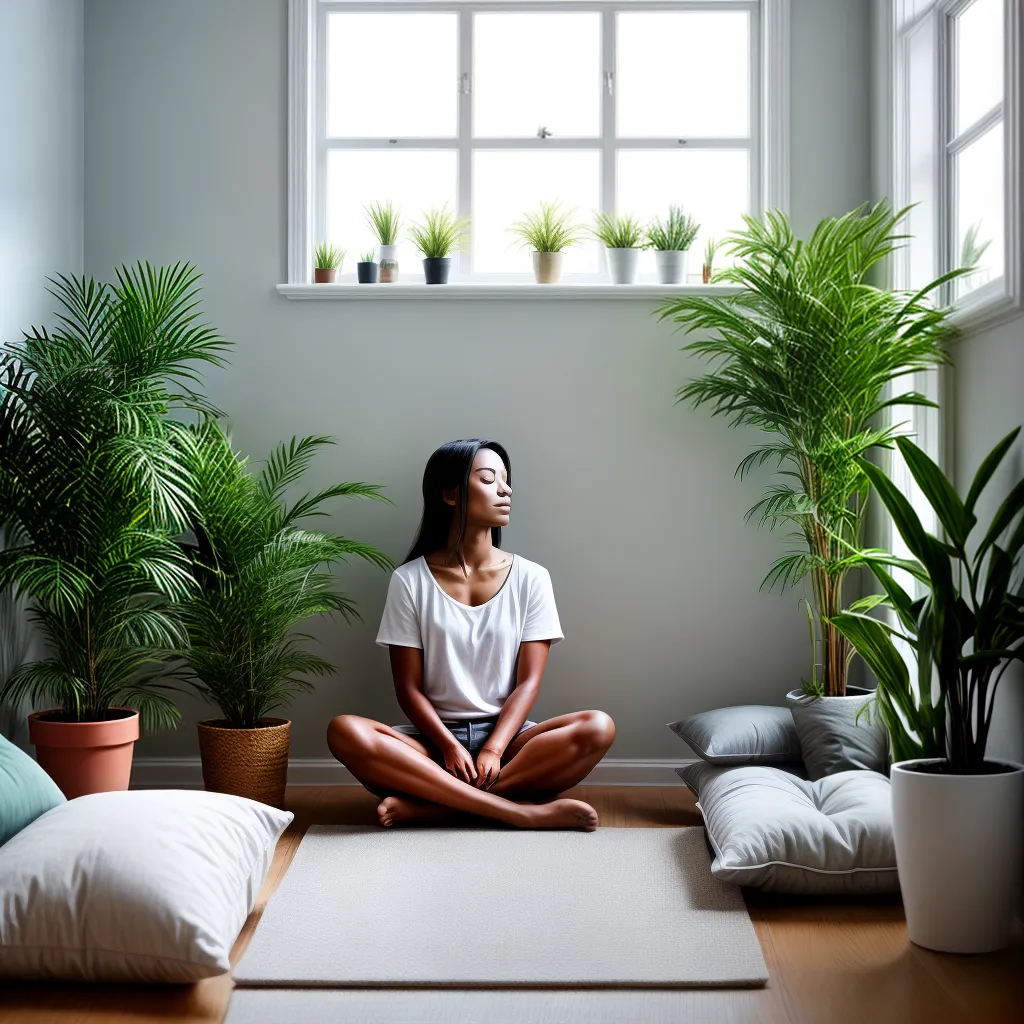 meditacao serenidade sorriso sala iluminada meditacao serenidade sorriso sala iluminada