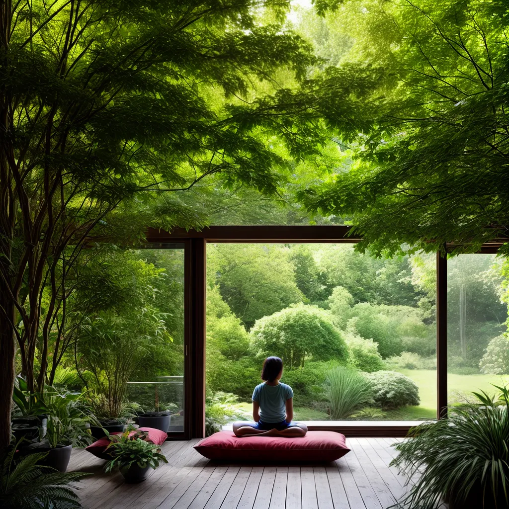 sala luz jardim meditacao