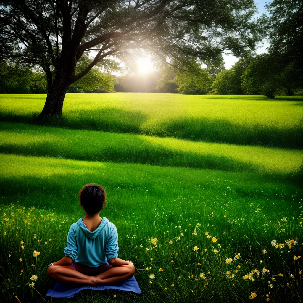 meditacao paz natureza raios dourados