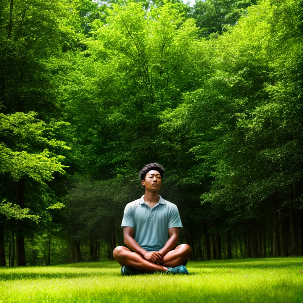 pessoa meditando natureza serenidade 1