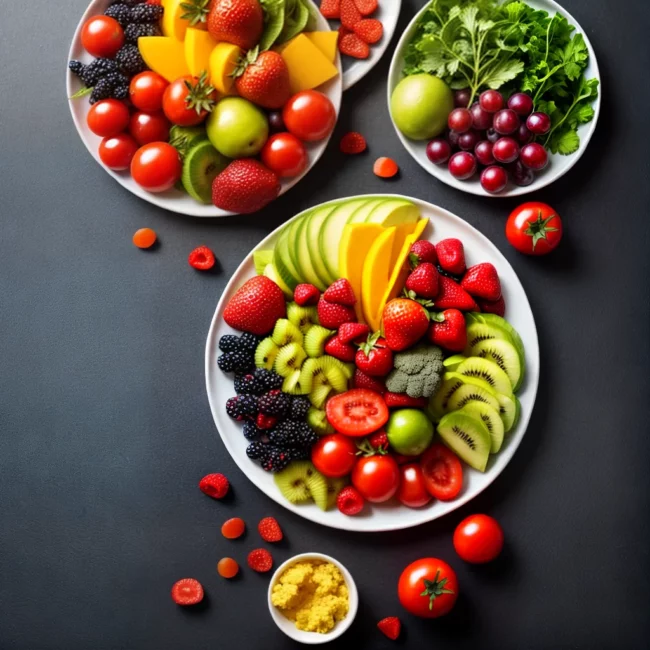 prato colorido frutas legumes saudavel