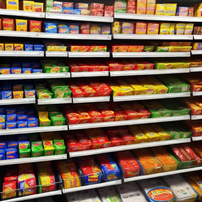 supermercado cores embalagens processados