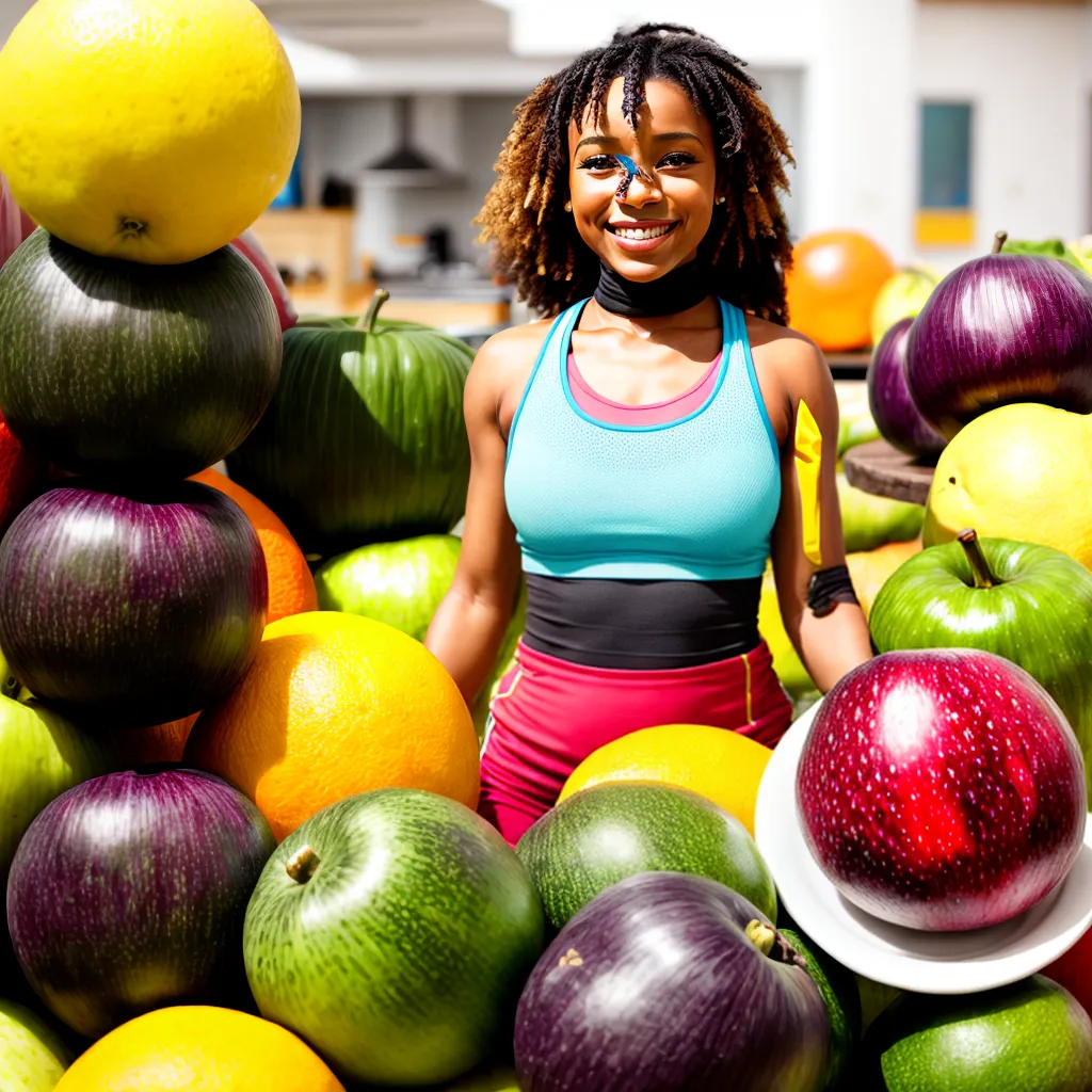 mulher sorrindo frutas legumes jejum intermitente mulher sorrindo frutas legumes jejum intermitente