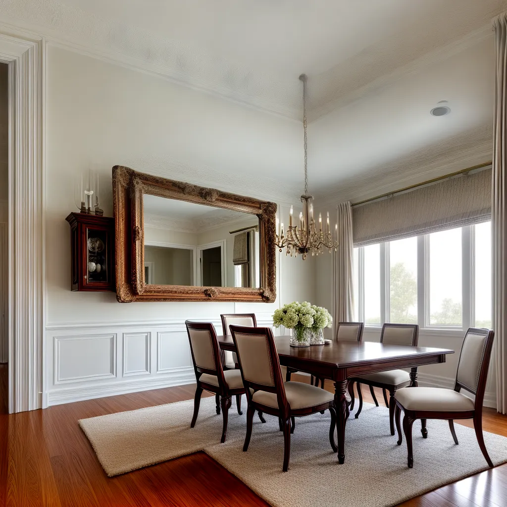 Transforme sua sala de jantar com espelhos decorativos