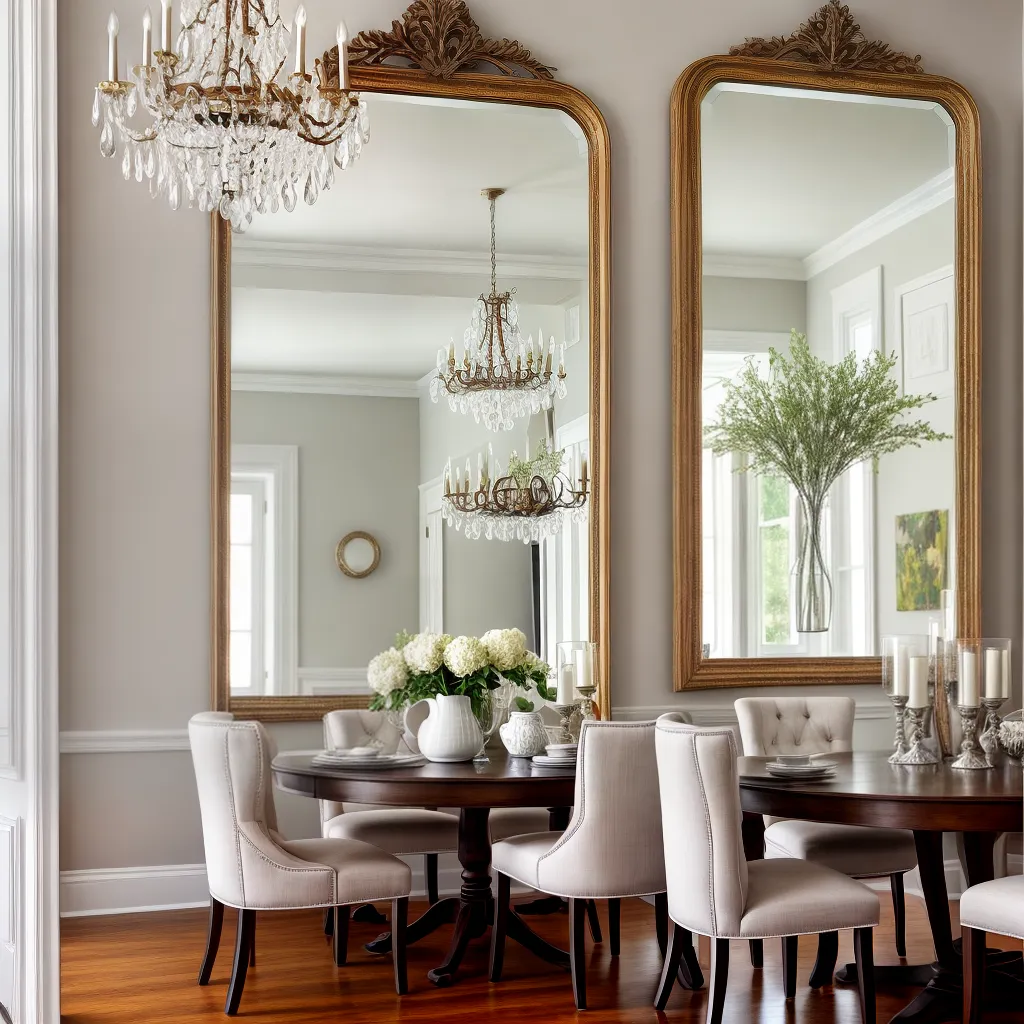 Transforme sua sala de jantar com espelhos decorativos