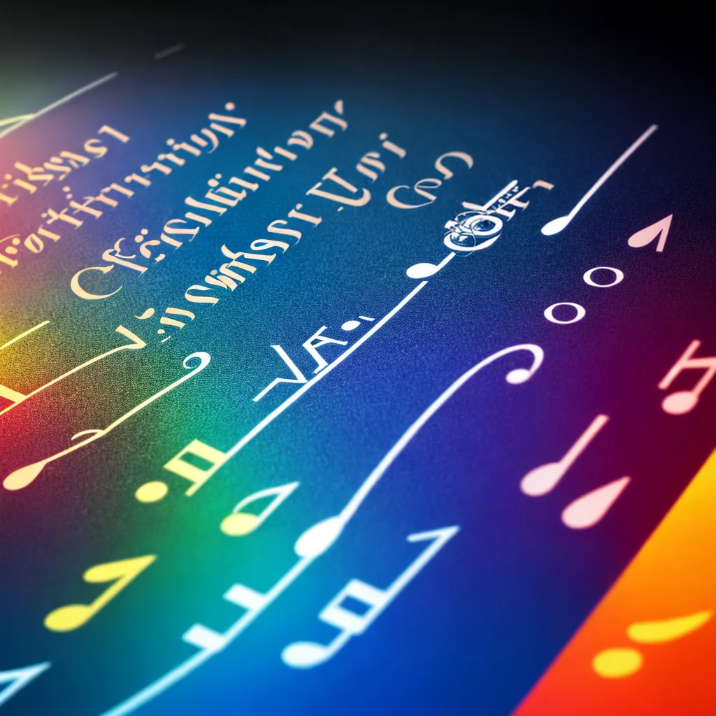 Colorful Partiture Fontes para Design de Materiais de Ensino de Música