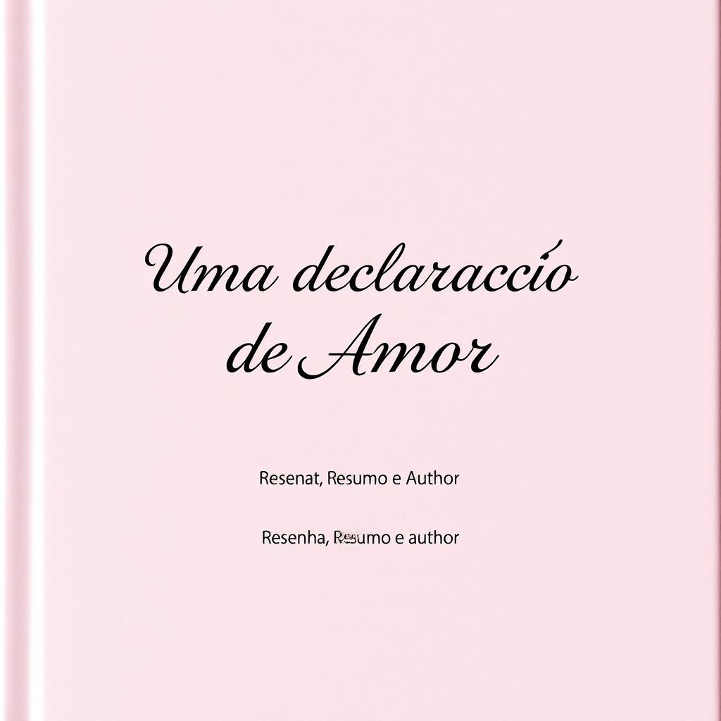 LIVRO DE POESIA - UMA DECLARACAO DE AMOR: Resenha, Resumo e Autor