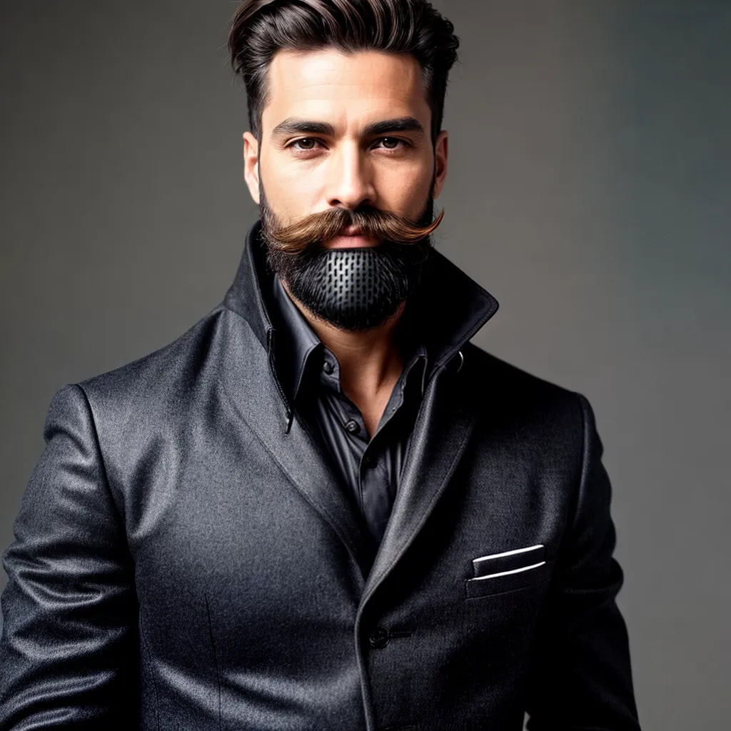 homem estiloso barba bigode raio