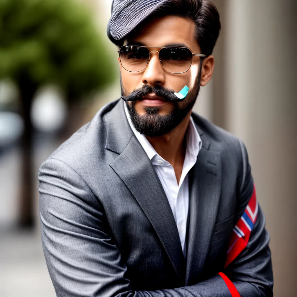 homem estiloso bigode curvado 1