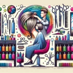 foto salon corte modernidade produtos coloridos