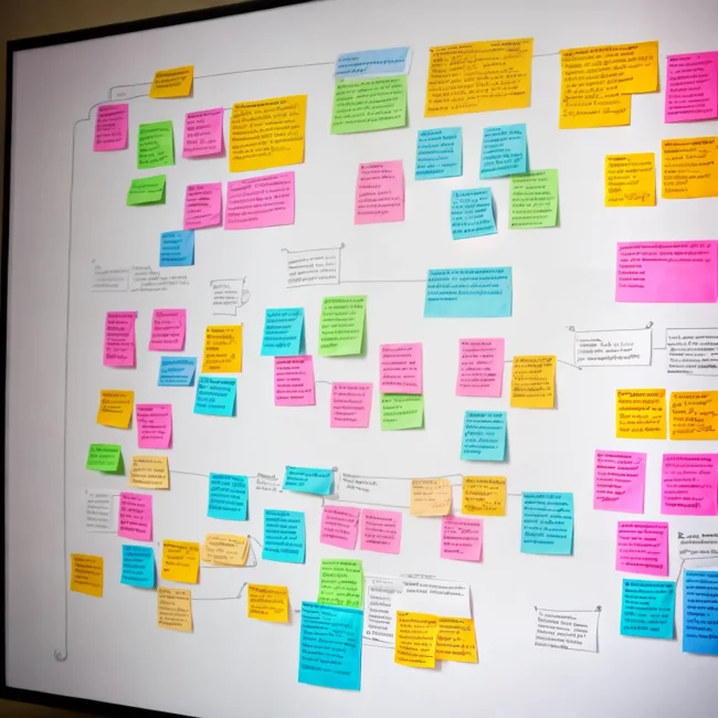 quadro branco sticky notes agile