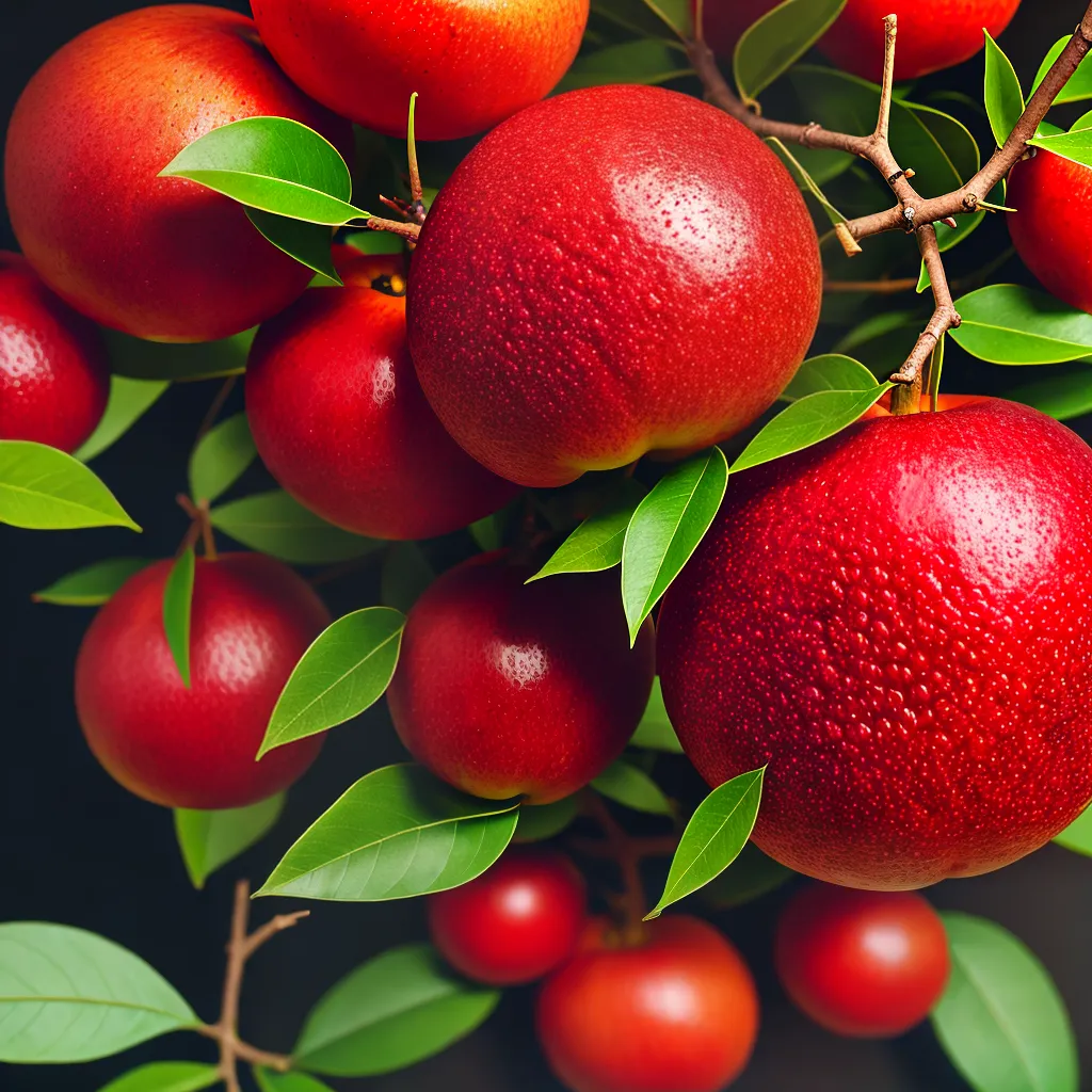Fotos acerola vermelha corte sementes folhas Fotos acerola vermelha corte sementes folhas
