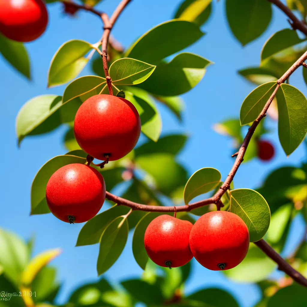 Fotos acerola vermelha fruta folhas verdes Fotos acerola vermelha fruta folhas verdes