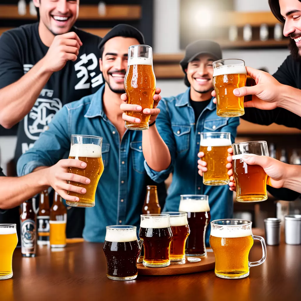 Fotos degustacao cerveja amigos mesa