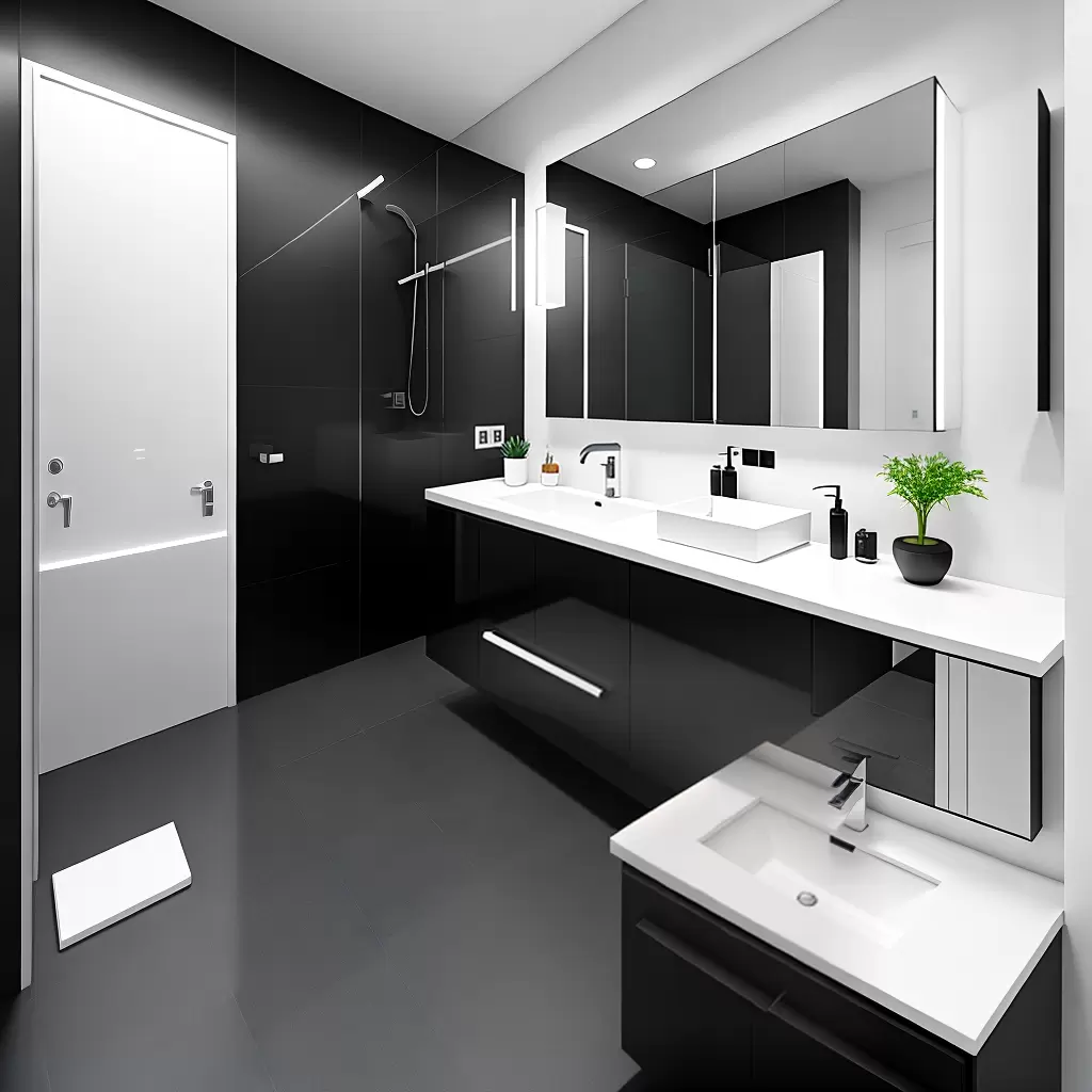 Fotos banheiro moderno branco preto cromado Fotos banheiro moderno branco preto cromado