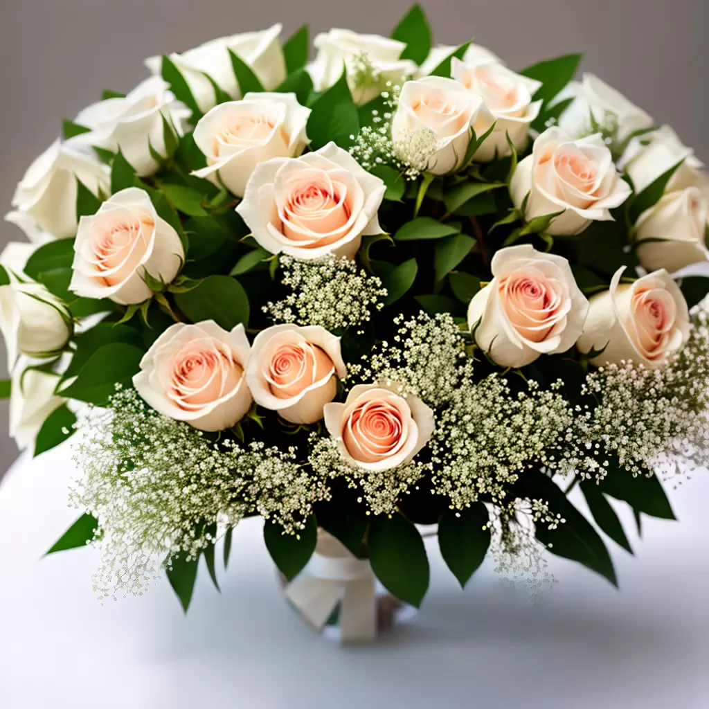 Fotos buque rosas brancas rosa bebes fita 1 Fotos buque rosas brancas rosa bebes fita 1
