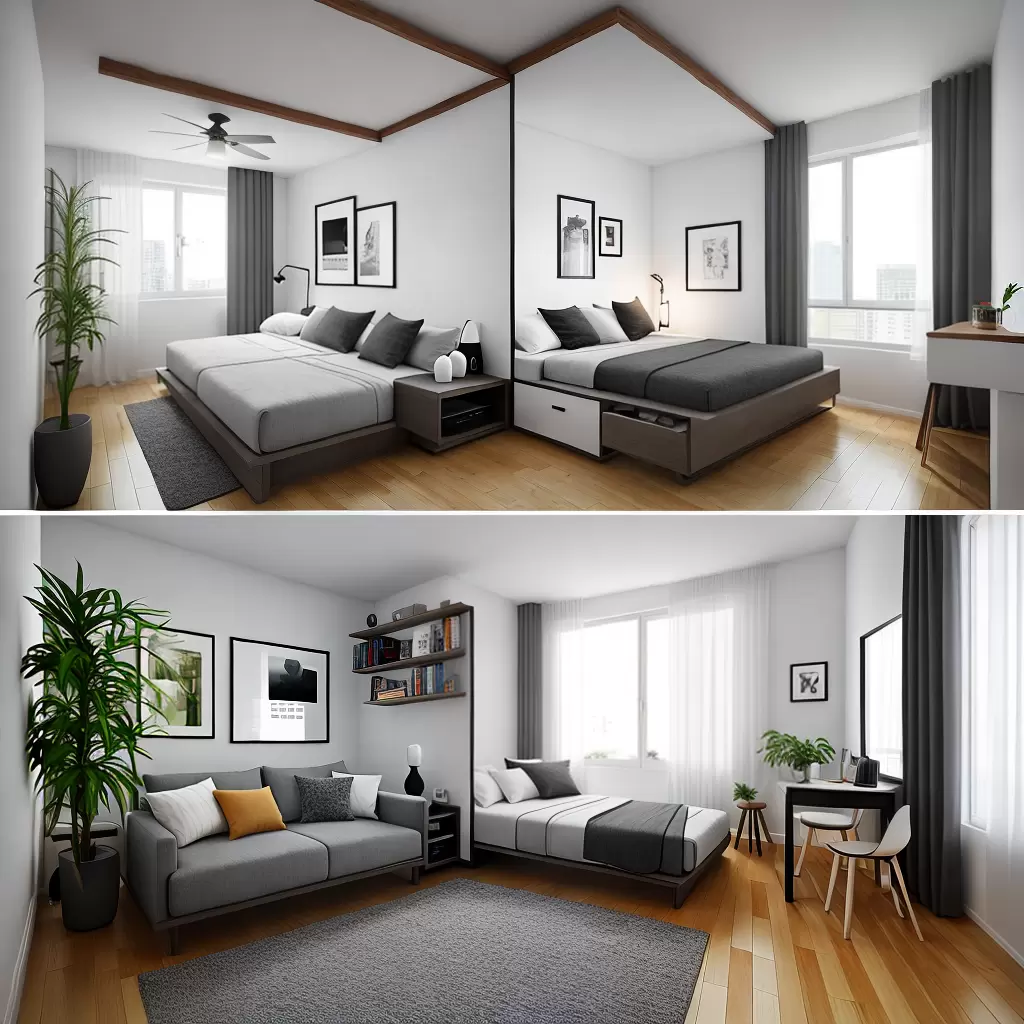 Fotos apto pequeno loft moveis divisor