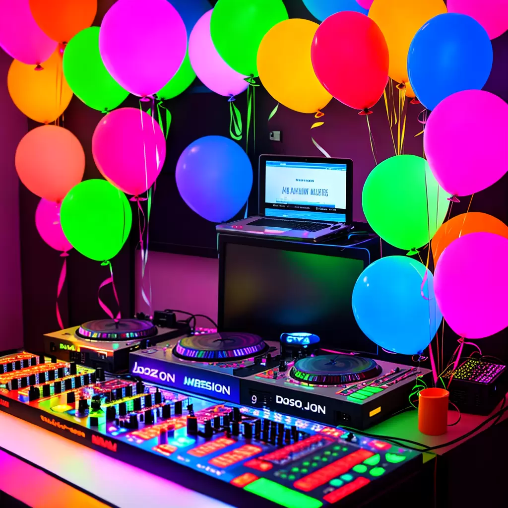 Fotos dj festa colorida baloes musica