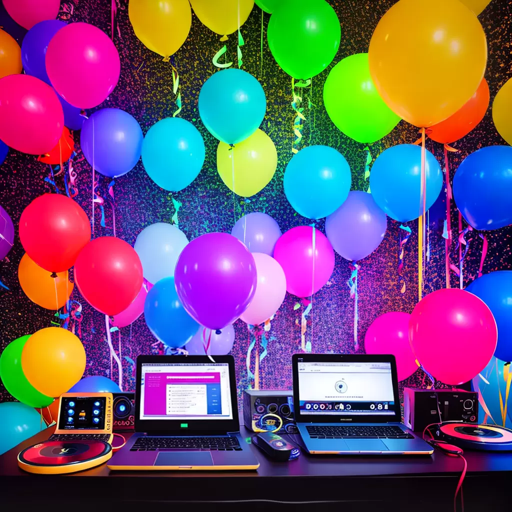 Fotos dj baloes confete playlist festa