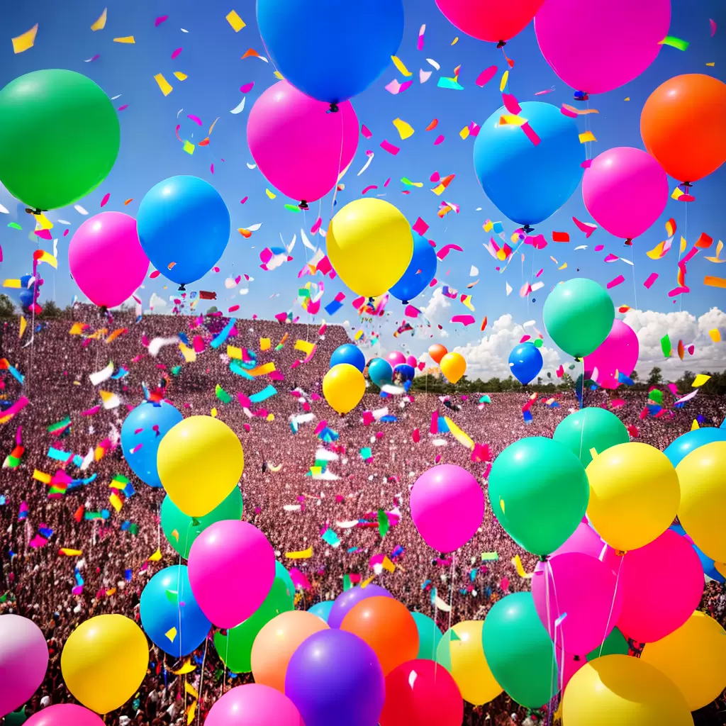 Fotos playlist festa notas baloes confete
