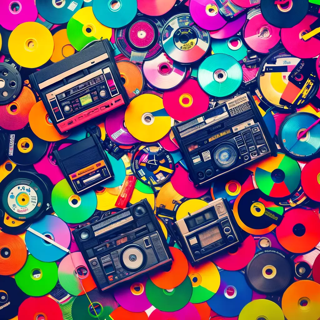 Fotos cassete colorido decadas icones musica