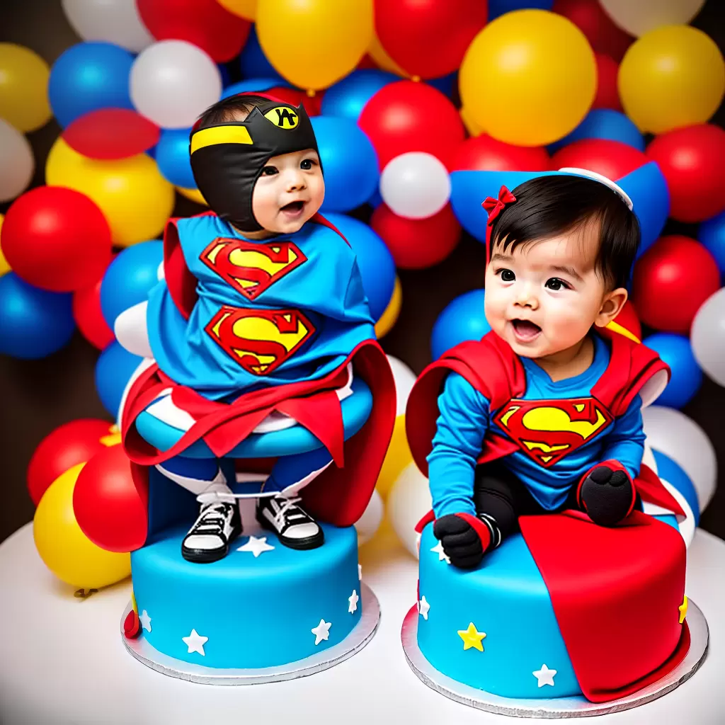 Fotos bebe super heroi batismo festa