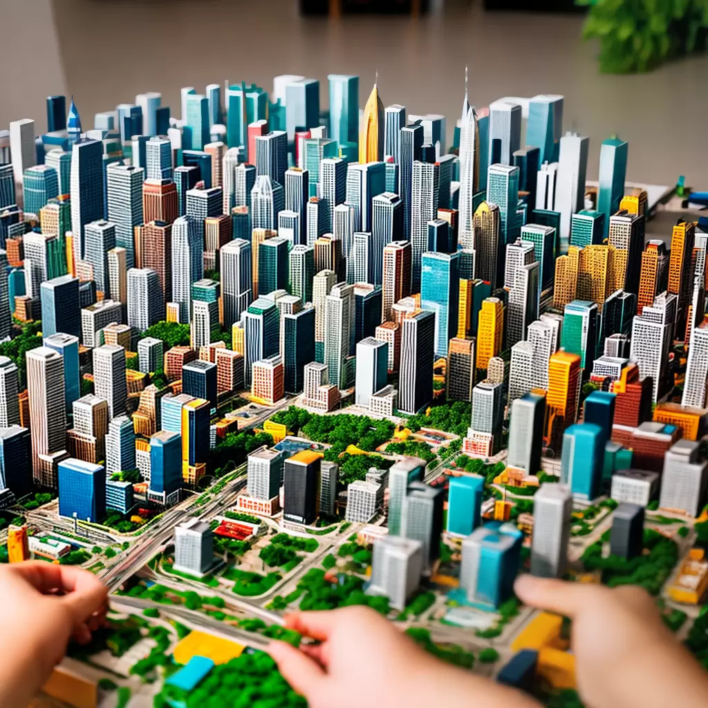 Fotos cidade em miniatura maos criancas Fotos cidade em miniatura maos criancas