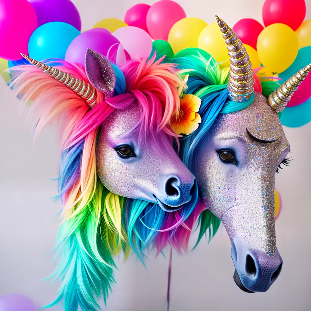 Fotos decor unicornio chifre flores glitter