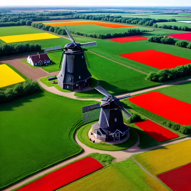 Fotos moinho tulipas holanda heranca