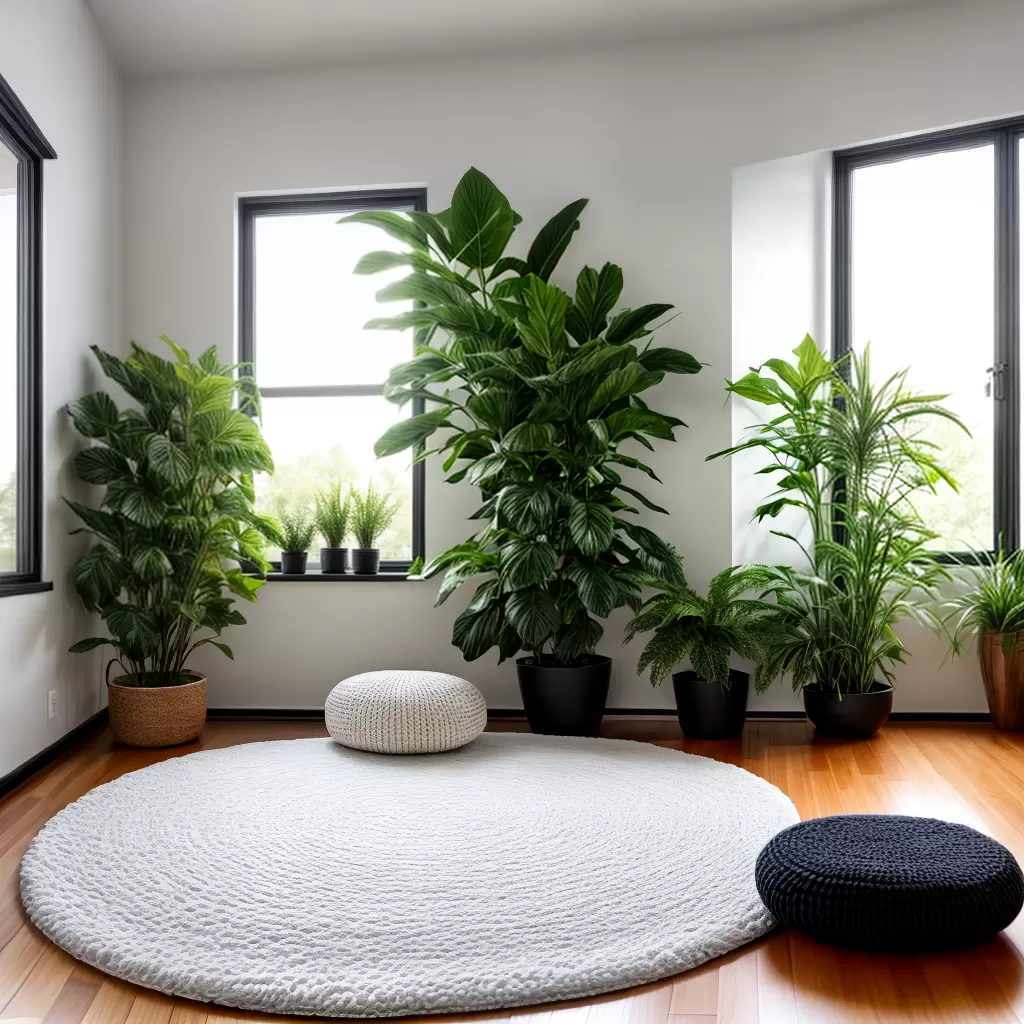 Fotos yoga em casa tapete plantas arte